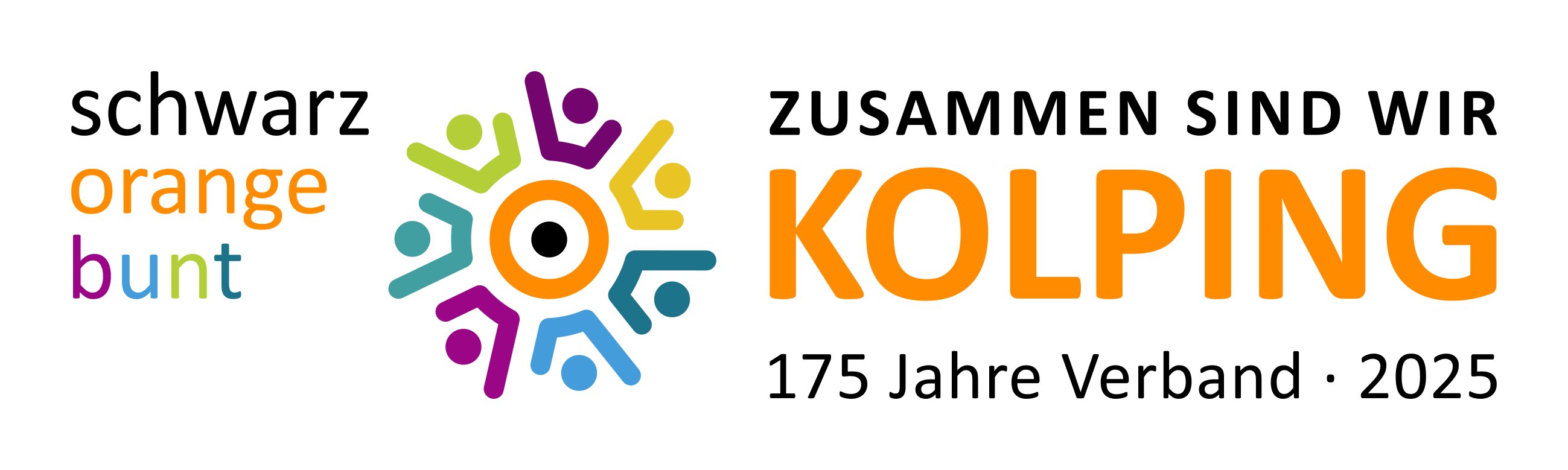 Logo schwarz-orange-bunt zum Kolping-Jubiläum (c) Kolpingwerk Deutschland Logo schwarz-orange-bunt zum Kolping-Jubiläum